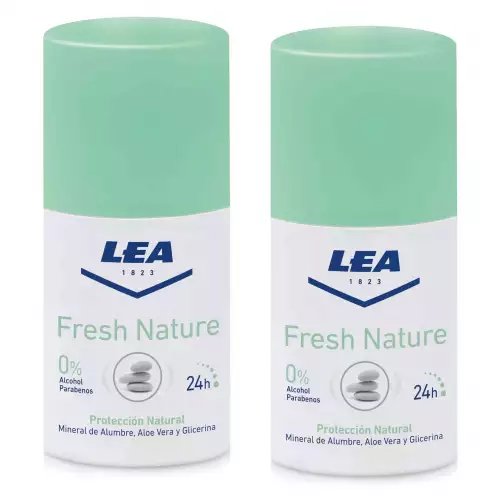 Desodorante Alumbre Aloe y Glicerina Fresh Nature Roll-On 50 ml DUOPACK