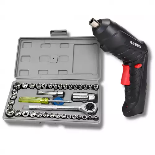 Destornillador Eléctrico Inalámbrico + Obsequio Set De Copas 40 Piezas