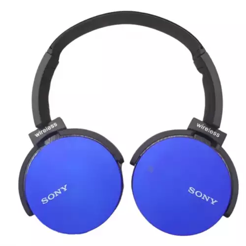 Diadema Bluetooth extra bass con micrófono azul