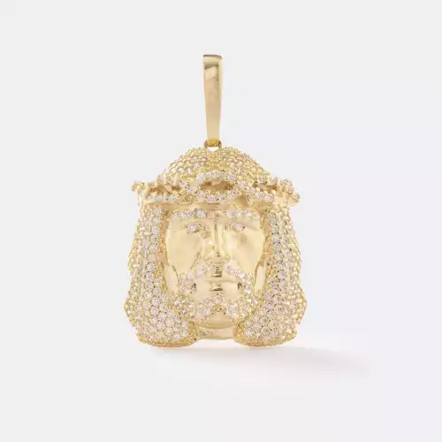 Dije divino rostro oro laminado con cristales Swarovski