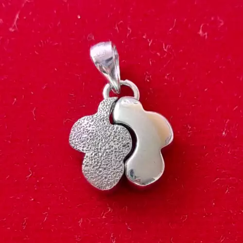 Dije flor en plata ley 925 luz y sombra personalizado