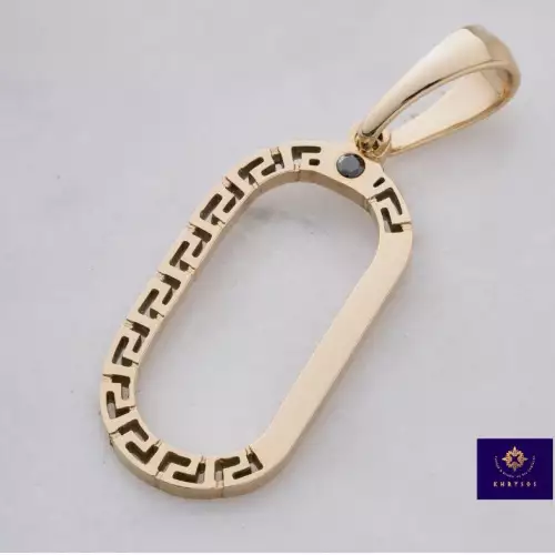 Dije Hércules oro laminado 18k con gema negra