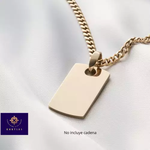 Dije placa personalizable oro laminado 18k