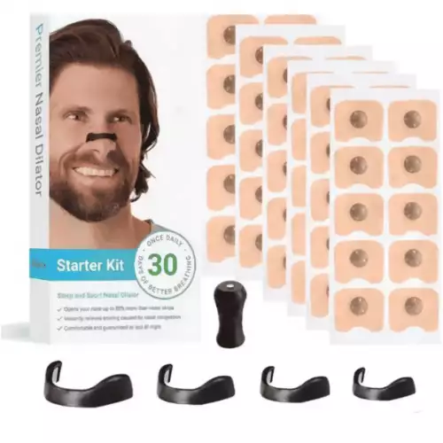 Dilatador Nasal Magnético Antirronquidos Kit Con 60 Parches Adhesivos