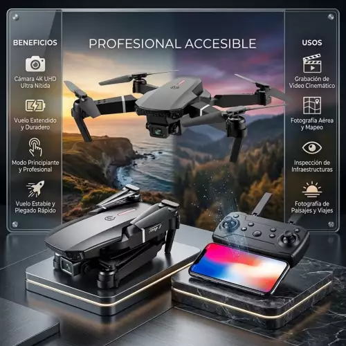 Drone E88 Pro plegable con maletín