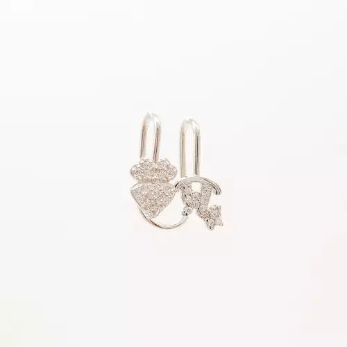 Earcuff doble formas plata esterlina 925 sin perforación