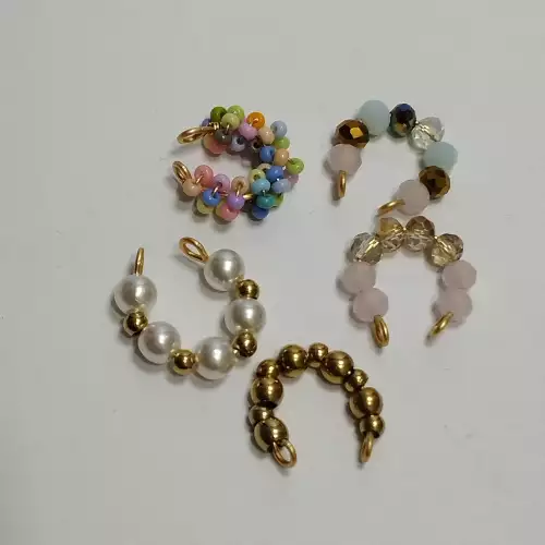 Earcuffs artesanales en acero murano y perla