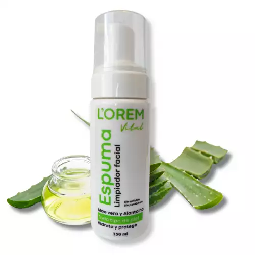 Espuma facial Aloe Vera Alantoína limpiadora natural