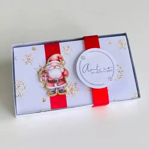 Estuche sobres navidad lluvia 4 unidades con tarjetas