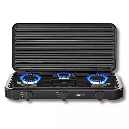 Estufa De Mesa A Gas 3 Puestos Sokany SK-6003 Hornilla Triple