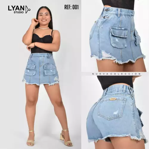 FALDA SHORTS TELA RIGIDA CARGO