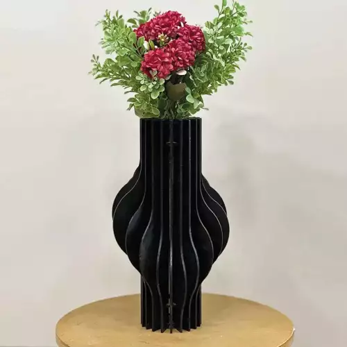 Florero decorativo negro para flores secas 30 cm