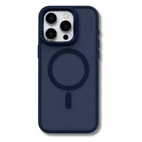 Forro Semi Transparente Para Celular Funda MagSafe Con Textura Suave Iphone 13 Pro Azul