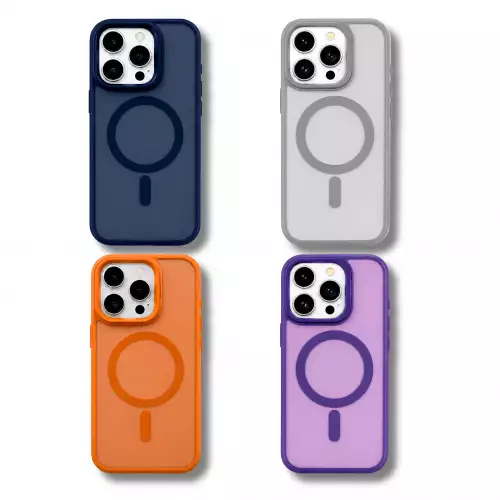 Forro Semi Transparente Para Celular Funda MagSafe Con Textura Suave Iphone 15 Pro Max