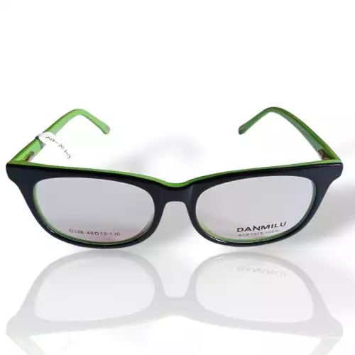 Gafas para niño montura ovalada negro verde