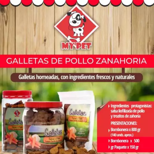 Galleta snack perro pollo y zanahoria 150gr natural