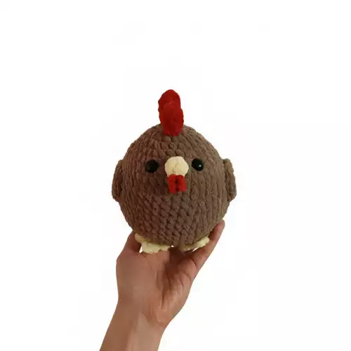 Gallo amigurumi tejido a crochet multicolor 19 cm