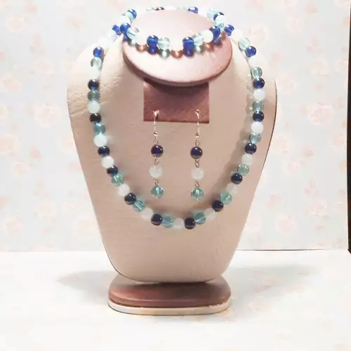 Gargantilla, aretes y pulsera ojo de gato eco