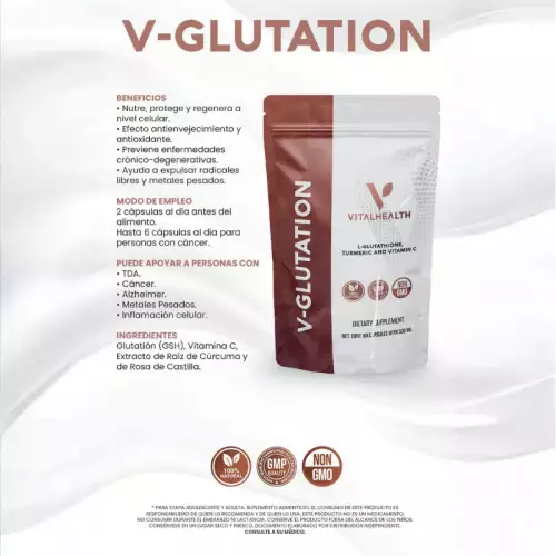 Glutation 60 cápsulas antioxidante con curcuma