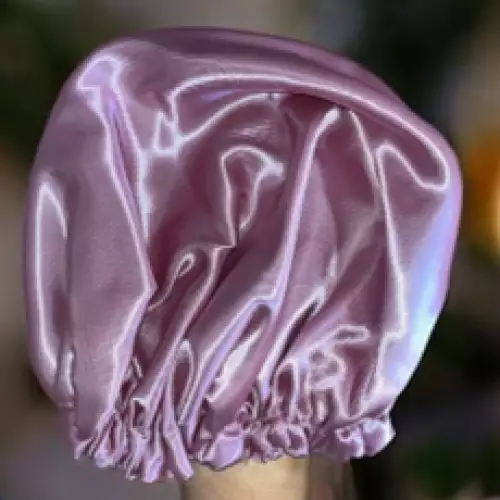 GORROS  EN SATIN ORO ROSA