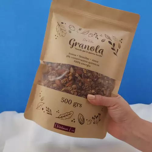 Granola sabor navidad con chocolate y almendras 500g