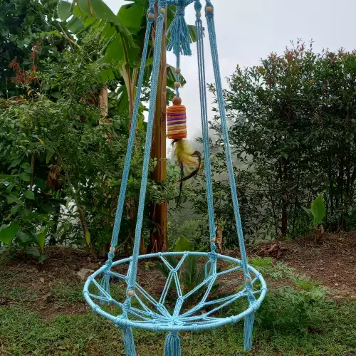 Hamaca para gato tejida en macramé
