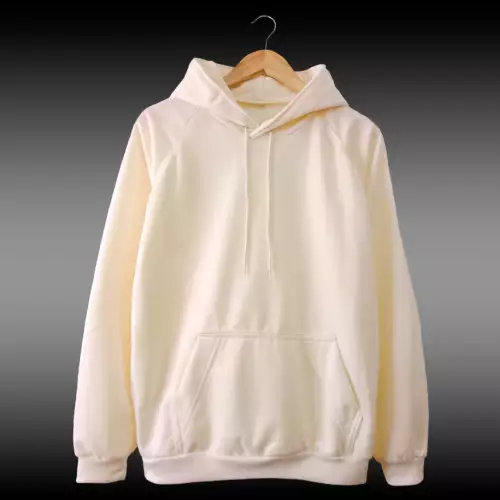 Hoodie deportivo unisex marfil con capucha