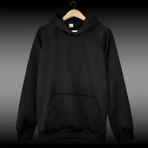 Hoodie deportivo unisex negro con capucha