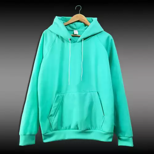Hoodie unisex menta con capucha algodón poliéster