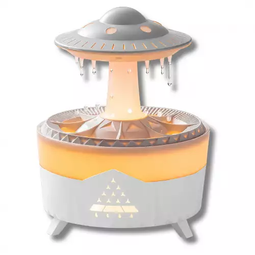 Humidificador Difusor Nube De Lluvia Lampara Gotas De Agua Sonido Real