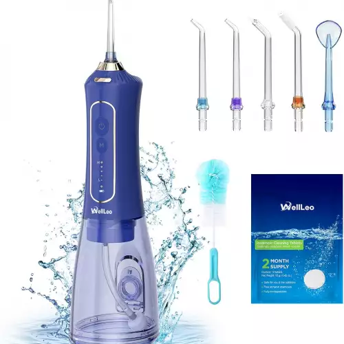 Irrigador Bucal con Kit de Limpieza WellLeo - Azul
