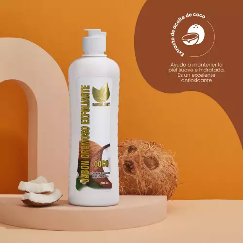 JABON CREMOSO EXFOLIANTE COCO X 500ML NATURAL SANT