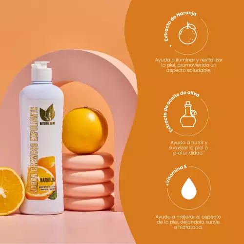 JABON CREMOSO EXFOLIANTE NARANJA X 500ML NATURAL SANT