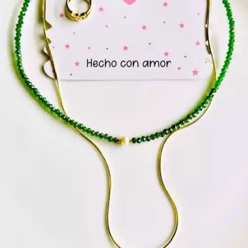 Juego cadena virgen guadalupe, shoker y earcuff