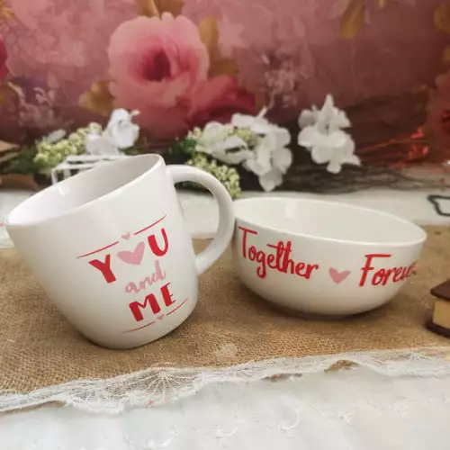 Juego taza y mug cerámica con mensaje love