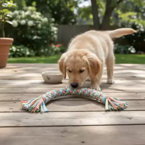 Juguete mordedor trenzado algodón 45 cm para perro