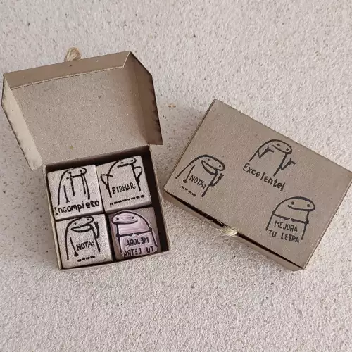 Kit 4 sellos para profesores personalizables goma