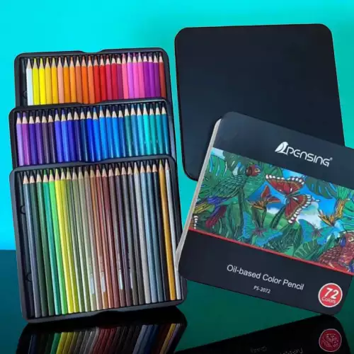 Kit 72 lápices de colores al aceite premium con estuche