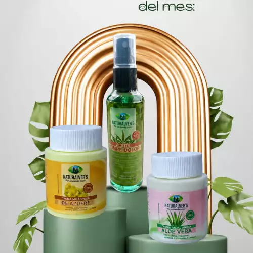 Kit cuidado personal azufre aloe vera y aceite rompe dolor