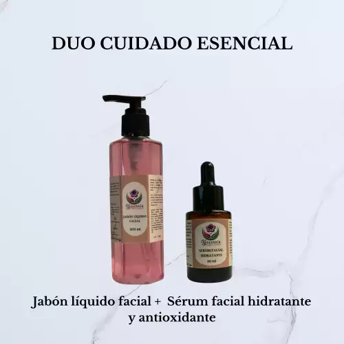 Kit esencial facial jabón y sérum hidratante 2 pasos