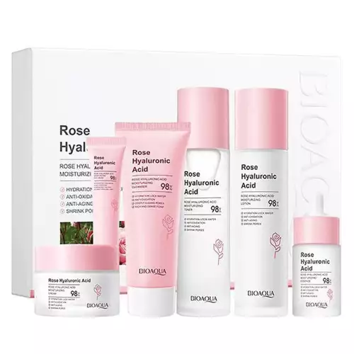 Kit facial rose ácido hialurónico 6 pasos Bioaqua