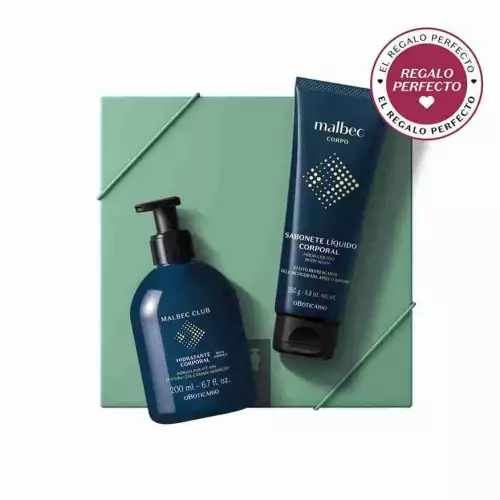 Kit jabón líquido y crema hidratante Malbec para hombre