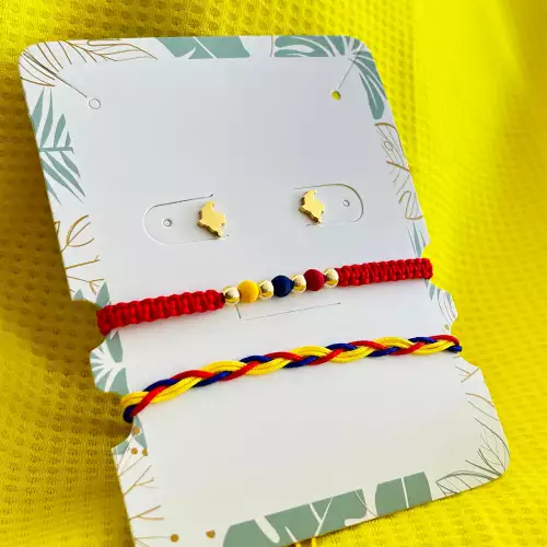 Kit manilla macramé y topos oro laminado Colombia