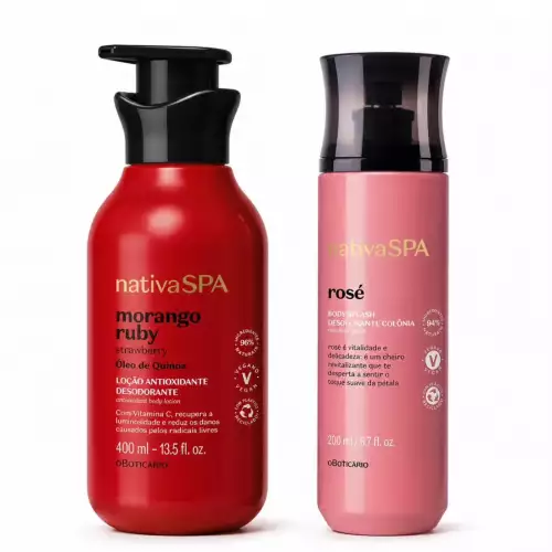 KIT NATIVA SPA FRESA - Crema Hidratante Corporal + Splash Rose Floratta 