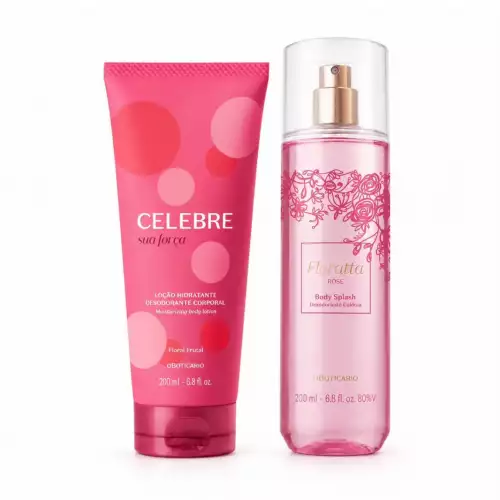 KIT REGALO MUJER CELEBRE - Crema Hidratante Corporal + Splash Rosé Floratta