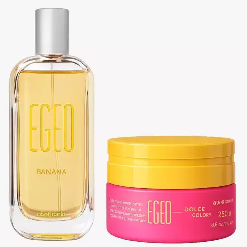 Kit regalo perfume Egeo Banana con crema mousse hidratante