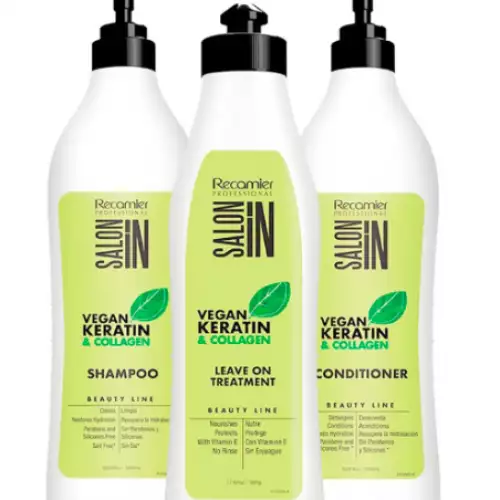 KIT SHAMPOO + ACONDICIONADOR 1000ml + TRATAMIENTO VEGAN KERATIN & COLLAGEN
