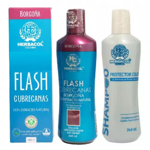 Kit tinte cubrecanas borgoña con shampoo protector 240ml
