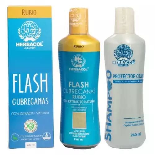 Kit tinte cubrecanas rubio con shampoo protector 240 ml