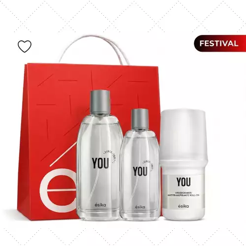 KIT YOU Eau de Toilette de 90 y 50 ml, la fragancia Unisex de Ésika y Desodorante Roll On 50 g